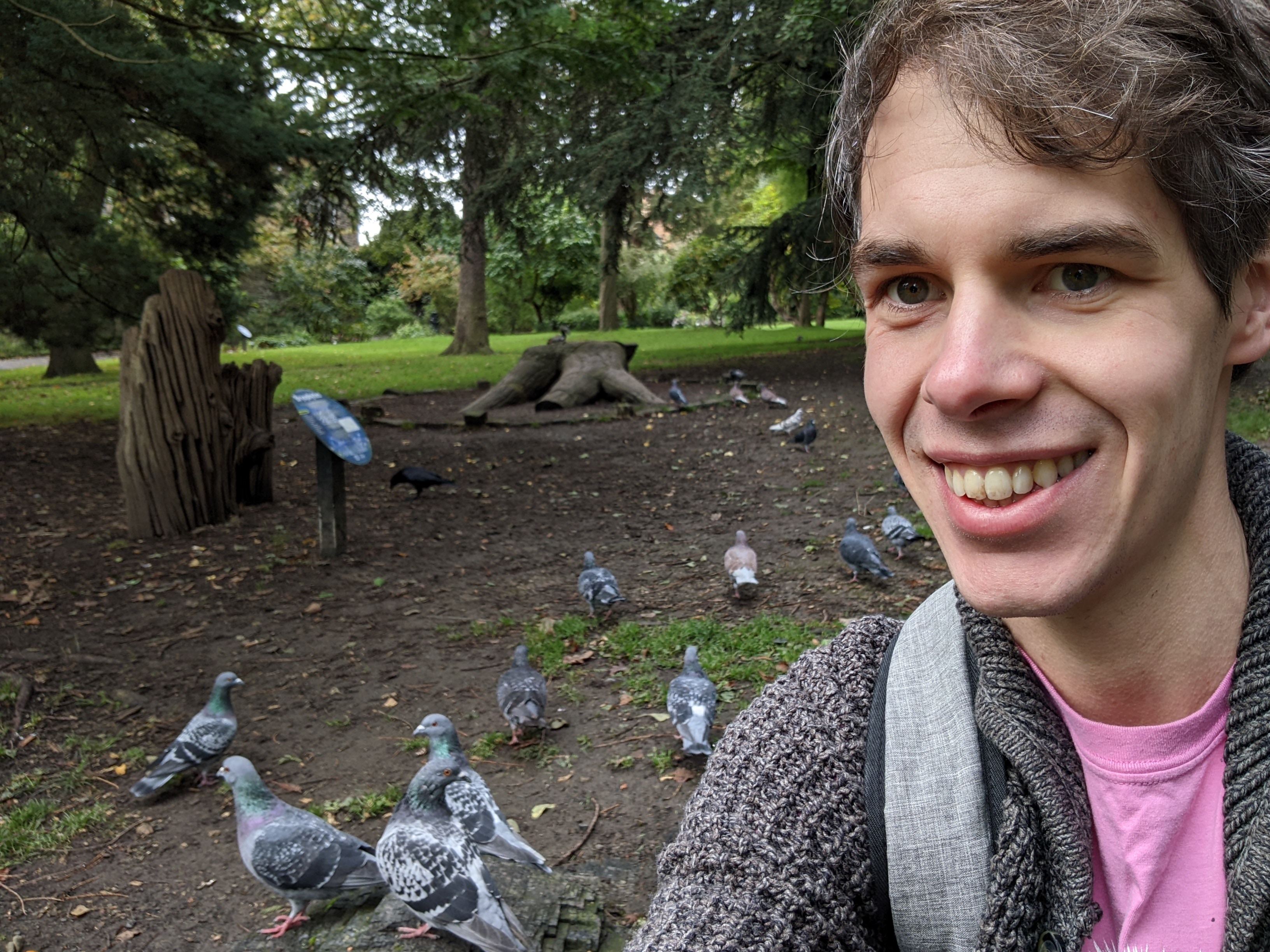 Me hanging out with some pigeons somewhere