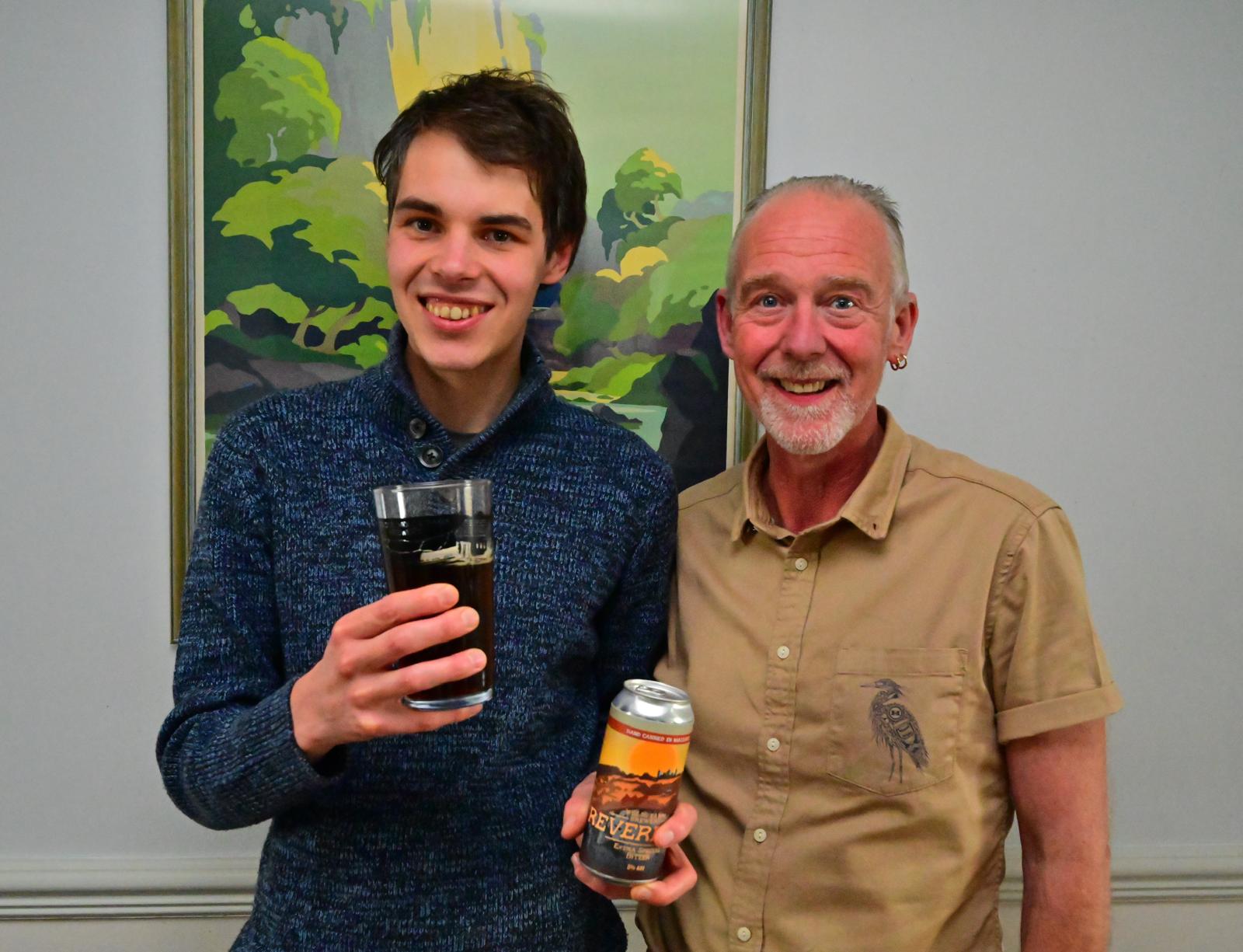 Master Brewer Carl Heron and I with our collaboration, Reverence